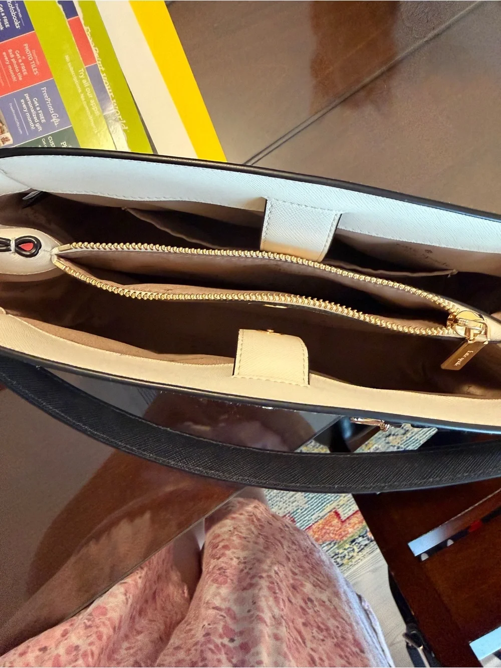 kate spade Two-Tone Tan and Cream Convertible Shoulder Bag